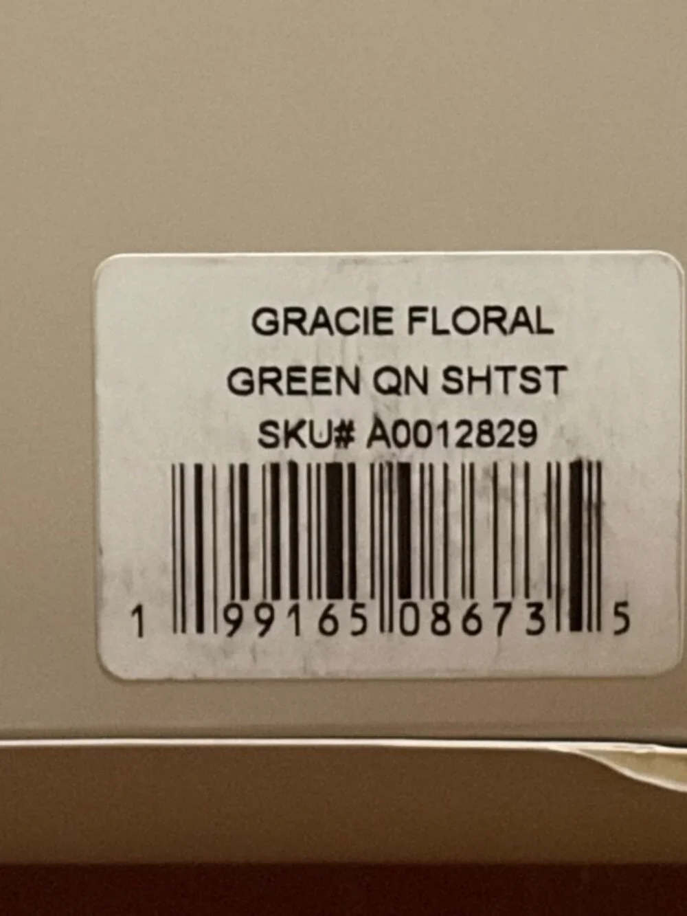 Martha Stewart Queen Size GRACIE FLORAL GREEN Cotton Percale Sheet Set